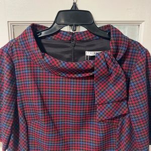 Trina Turk Delilah Glen Plaid Short Sleeve Sheath Dress in Multi size 10